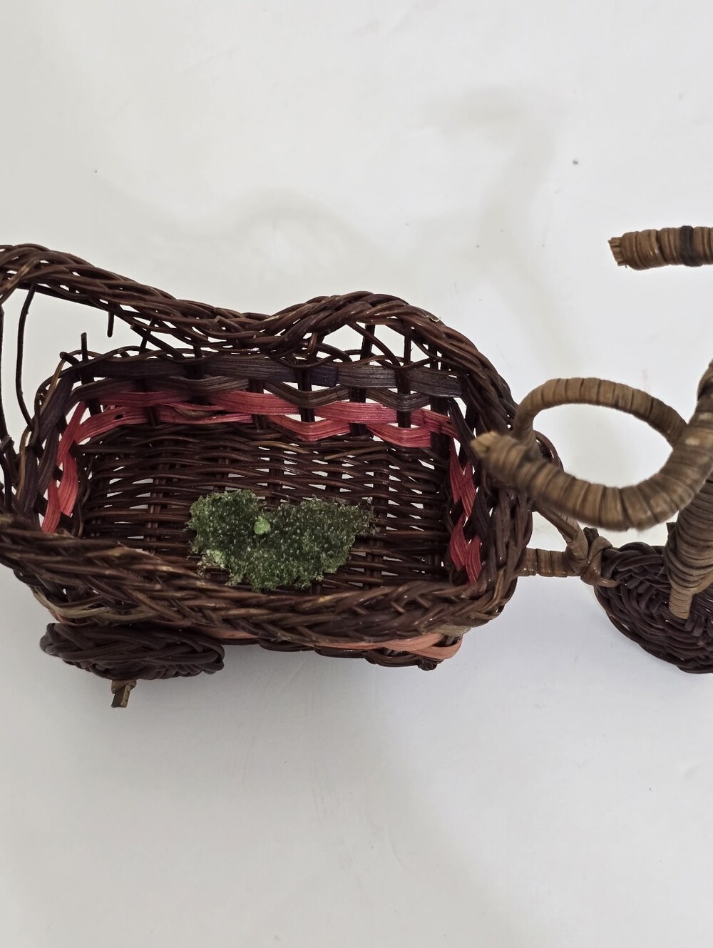 vintage Mini Wicker Boho Tricycle Plant Planter 4"‎ x 5.5" - Picture 7 of 12